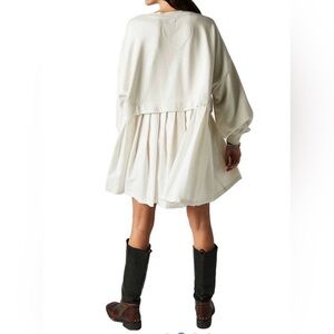 Free People Eleanor Pleated sweatshirt Dress with Heart Detail
